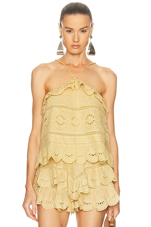 Isabel Marant Etoile Prisha Top in Mustard