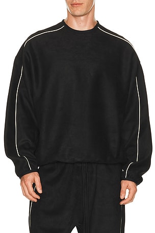 Fear of God ESSENTIALS Signature Modern Crewneck Sweatshirt in Black