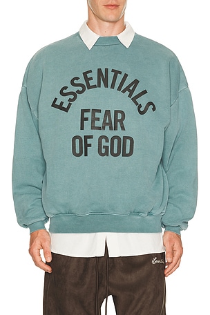 Fear of God ESSENTIALS Campus 90's Crewneck Sweatshirt in Blue