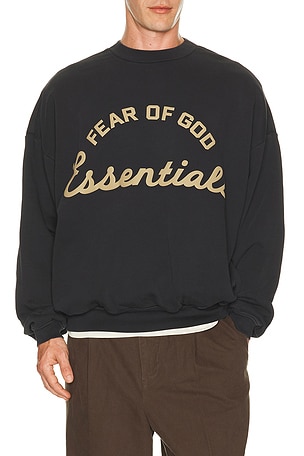 Fear of God ESSENTIALS Training 90's Crewneck Sweatshirt in Black