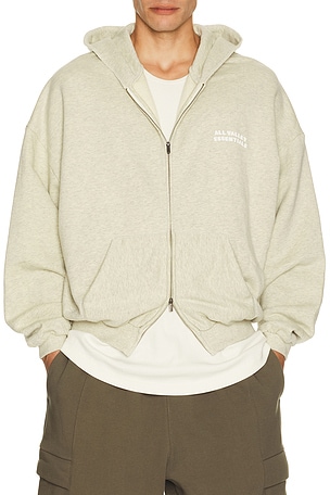 Fear of God ESSENTIALS 90's Zip-Up Hoodie in Cream