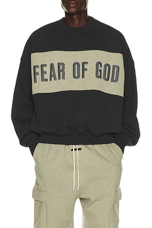 Fear of God ESSENTIALS Cropped Relaxed Panelled Sweatshirt in Grey