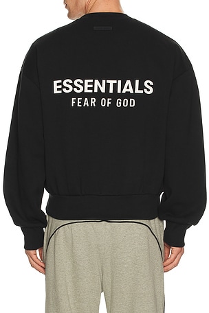 Fear of God ESSENTIALS Fleece Crewneck in Black