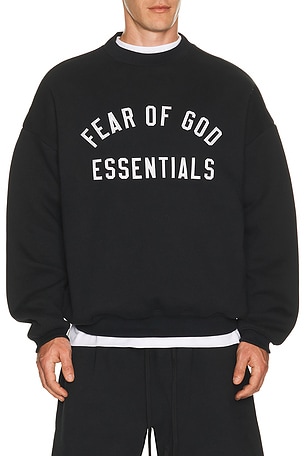 Fear of God ESSENTIALS 90'S Crewneck Sweatshirt in Black
