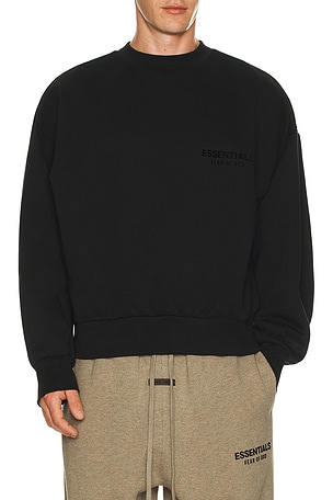 Fear of God ESSENTIALS Classic Crewneck Sweatshirt in Black