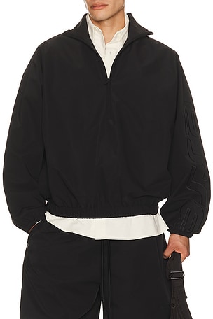 Fear of God ESSENTIALS Active Trace 1/2 Zip Track Jacket in Black