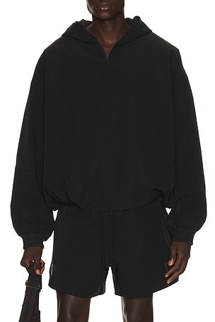 Fear of God ESSENTIALS Full Zip Hooded Anorak in Black