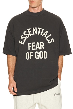 Fear of God ESSENTIALS Campus 90's Short Sleeve Tee in Black