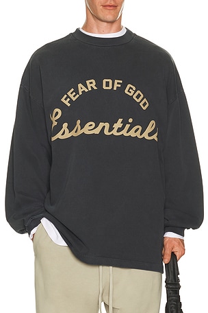 Fear of God ESSENTIALS Training 90's Long Sleeve Tee in Black