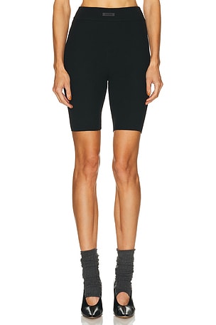 Fear of God ESSENTIALS Soft Rib Biker Short in Black
