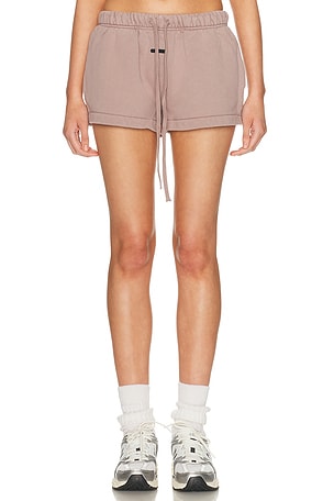 Fear of God ESSENTIALS Signature Running Fleece Short in Mauve