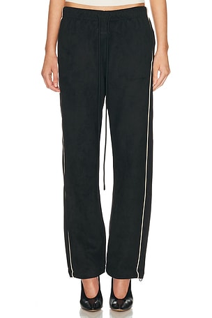 Fear of God ESSENTIALS Signature Relaxed Suede Fleece Pant in Black