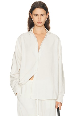 Fear of God ESSENTIALS Brushed Oxford Relaxed Shirt in White