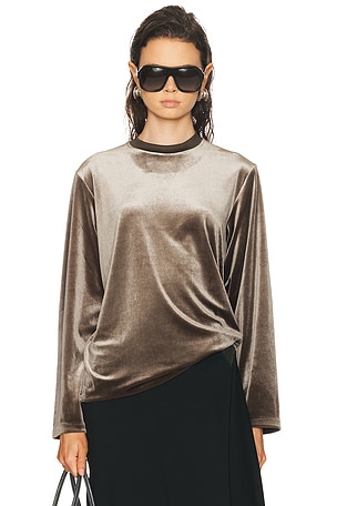 Fear of God ESSENTIALS Classic Long Sleeve Tee in Brown
