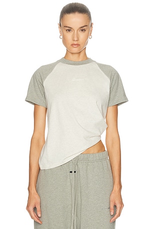 Fear of God ESSENTIALS Signature Classic Fit Baseball Jersey Tee in Light Grey