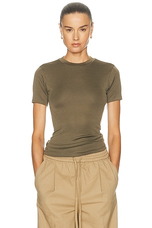 Fear of God ESSENTIALS Soft Rib Fitted T-Shirt in Green