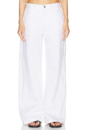 FRAME Le Baggy Palazzo Jeans in White