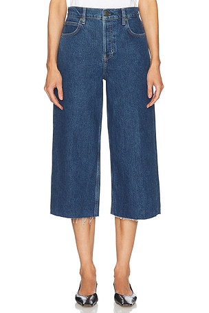 FRAME High Rise Easy Capri Jeans in Denim-Medium