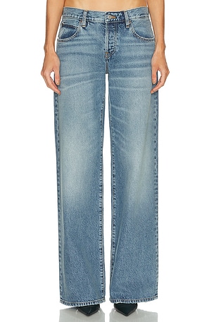 FRAME x Alexandra Leclerc The Leo Low Rise Baggy Jean in Blue