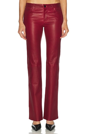 FRAME x Alexandra Leclerc The Leather Rouge Pant in Red
