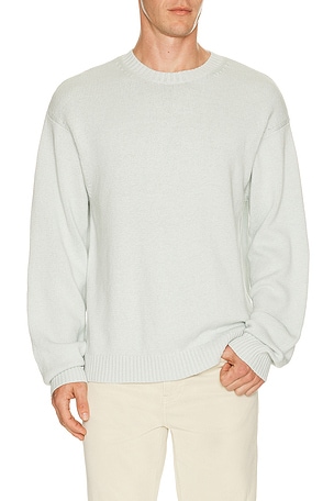 FRAME Cotton Silk Crewneck Sweater in Blue