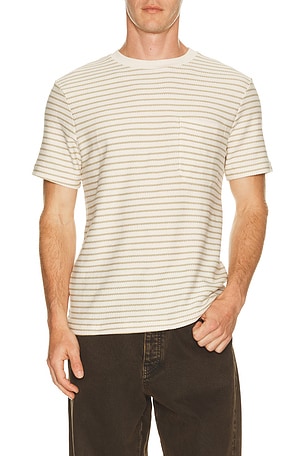 FRAME Ribbed Striped Tee in Multi
