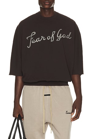Fear of God French Terry 43 Cut Sleeve Sweatshirt in Chocolate