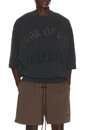Fear of God French Terry Baseball Cut Sleeve Sweatshirt in Black