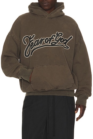 Fear of God Brushed Fleece Fear Of God Classic Fit Pocket Hoodie in Brown