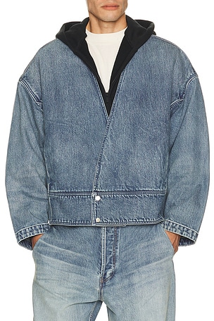 Fear of God Denim Lapelless Jacket in Blue