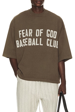 Fear of God Heavyweight Jersey Baseball Club Tee in Brown