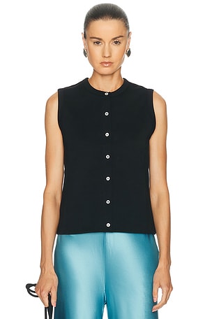 FLORE FLORE Poppy Sleeveless Cardigan in Black