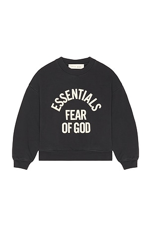 Fear of God ESSENTIALS Kids Campus 90's Crewneck Sweatshirt in Black