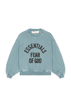 Fear of God ESSENTIALS Kids Campus 90's Crewneck Sweatshirt in Blue