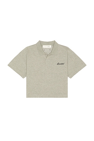 Fear of God ESSENTIALS Kids Signature Classic Short Sleeve Polo in Grey