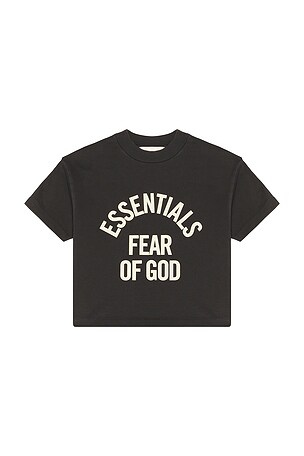 Fear of God ESSENTIALS Kids Campus 90's Short Sleeve Tee in Black