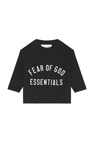 Fear of God ESSENTIALS Kids Classic Long Sleeve Tee in Black