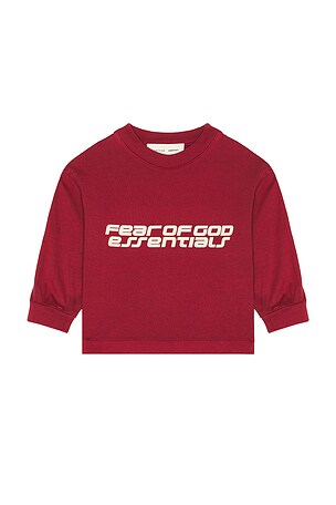 Fear of God ESSENTIALS Kids Long Sleeve Tee in Red
