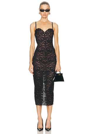 fleur du mal Charlotte Lace Dress in Black
