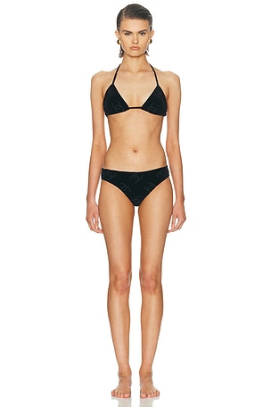 Chanel Velour Bikini Set in Black