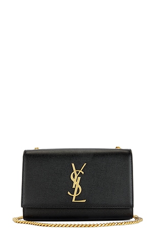 Saint Laurent Small Kate Shoulder Bag in Noir in Black