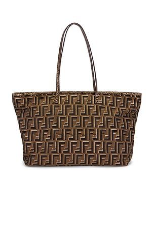 Fendi Zucca Roll Tote Bag in Brown
