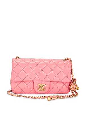 Chanel Lambskin Mini Pearl Crush Flap Bag in Pink