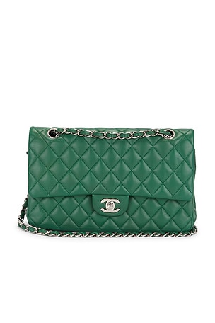 Chanel Lambskin Medium Classic Double Flap Bag in Green
