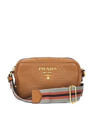 Prada Vitello Phenix Camera Bag in Tan