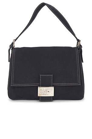 Fendi Denim Mama Baguette Shoulder Bag in Blue