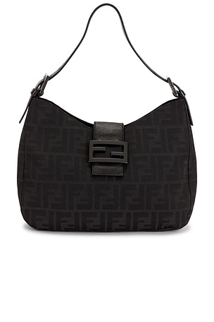 Fendi Zucca Shoulder Bag in Black