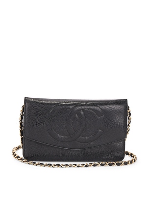 Chanel Caviar Timeless Wallet On Chain in Black