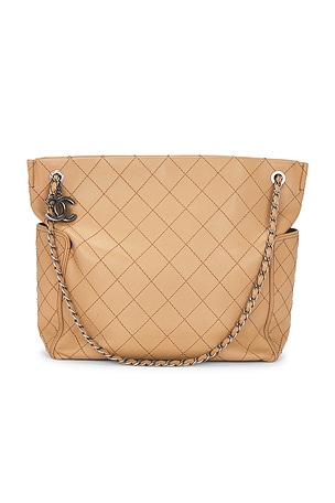 Chanel Calfskin Large Soft Tote Bag in Tan
