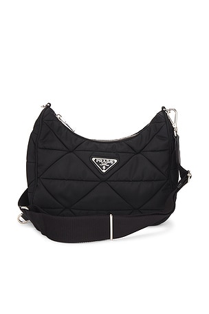 Prada Padded Re-Nylon Shoulder Bag in Black